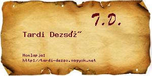 Tardi Dezső névjegykártya